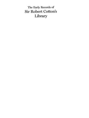 cover image of Early Records of Sir Robert Cotton's Library